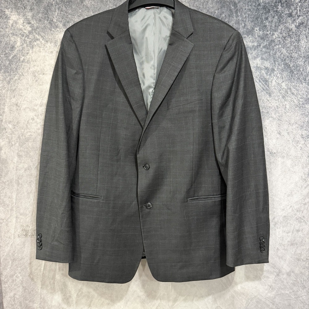 Tommy Hilfiger Men’s 46L Gray Wool Blend Two Button Suit Blazer Sport Coat